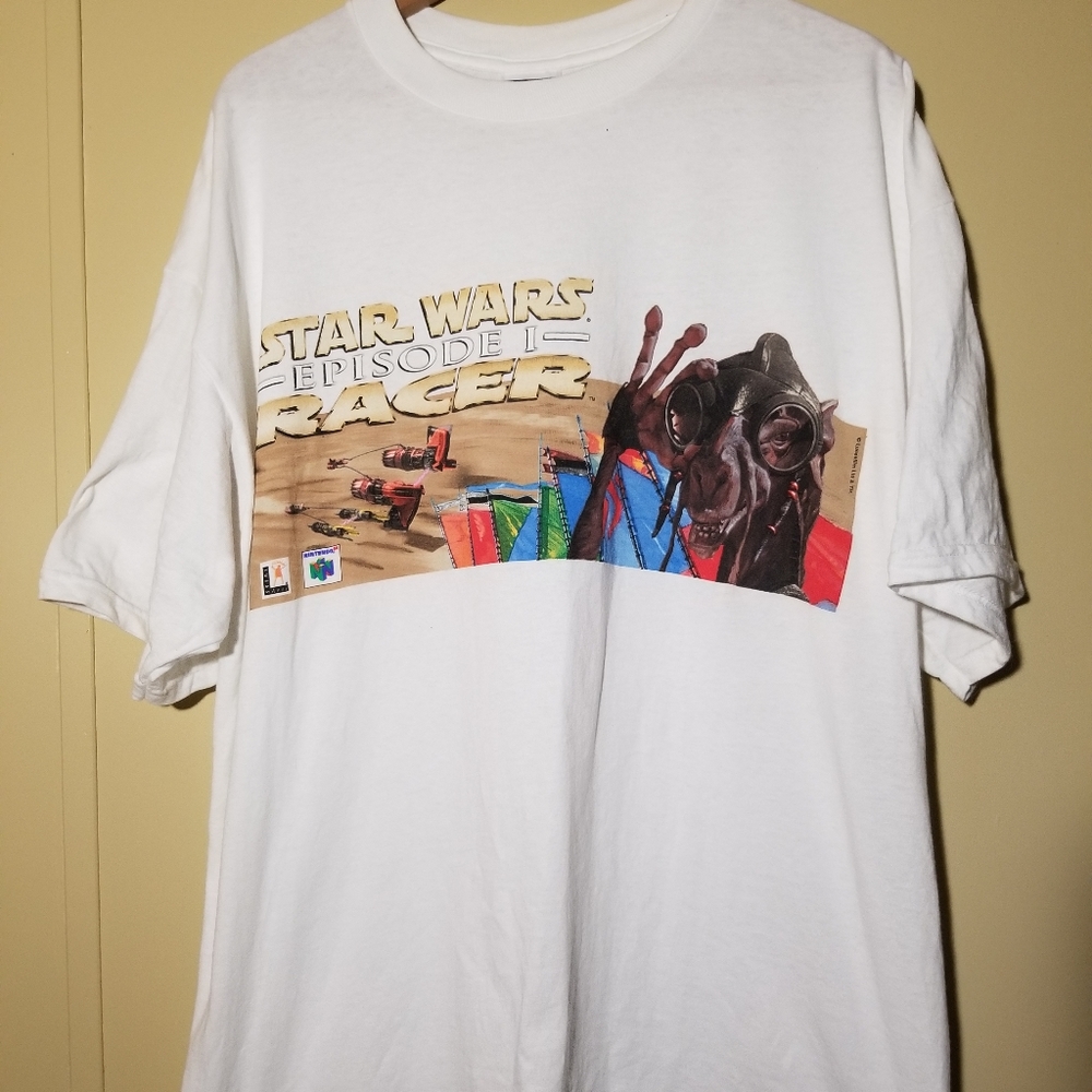 SOLD💥N64 Star Wars Racer video game promo tee